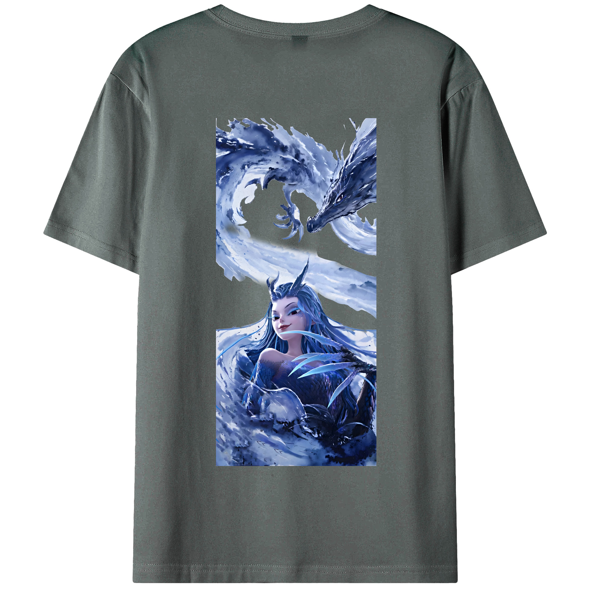 （画像用） Ne Zha 2 ナタ 魔童の大暴れ 綿100％半袖Tシャツ（背面プリント）